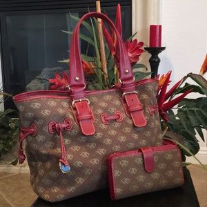 Dooney and Bourke canvas and leather bag & wallet